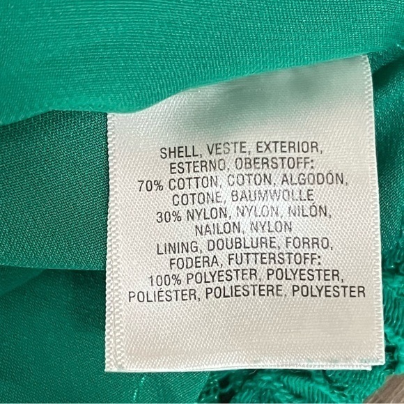 Anthropologie Top Women‎ 2 Lace Peplum Blouse Kelly Green Moulinette Soeurs - Picture 7 of 9